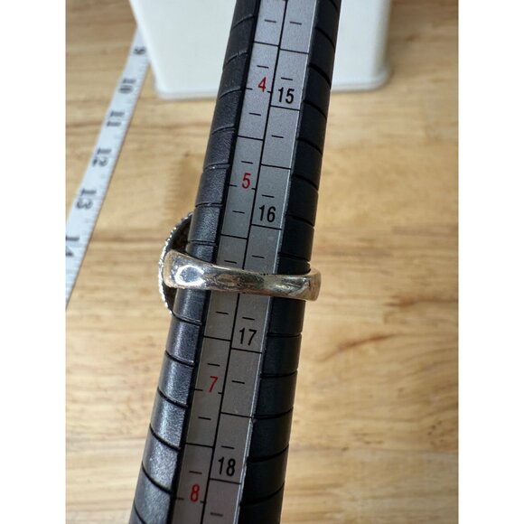 Sterling Silver Amethyst Ring With Marcasite Accents 925 Signed Size 6 - Picture 13 of 13